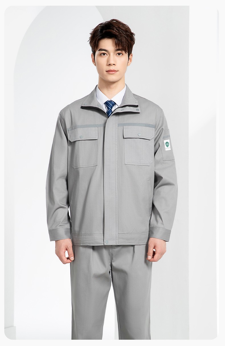 JC-H9935 純棉防靜電工作服套裝男汽修車間工廠電焊服廠服反光條工裝勞保服(圖14)