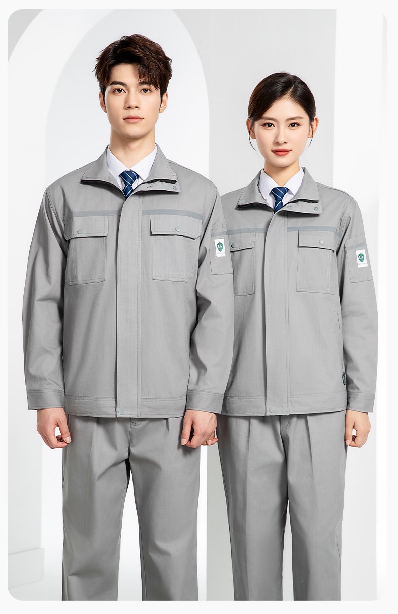 JC-H9935 純棉防靜電工作服套裝男汽修車間工廠電焊服廠服反光條工裝勞保服(圖15)