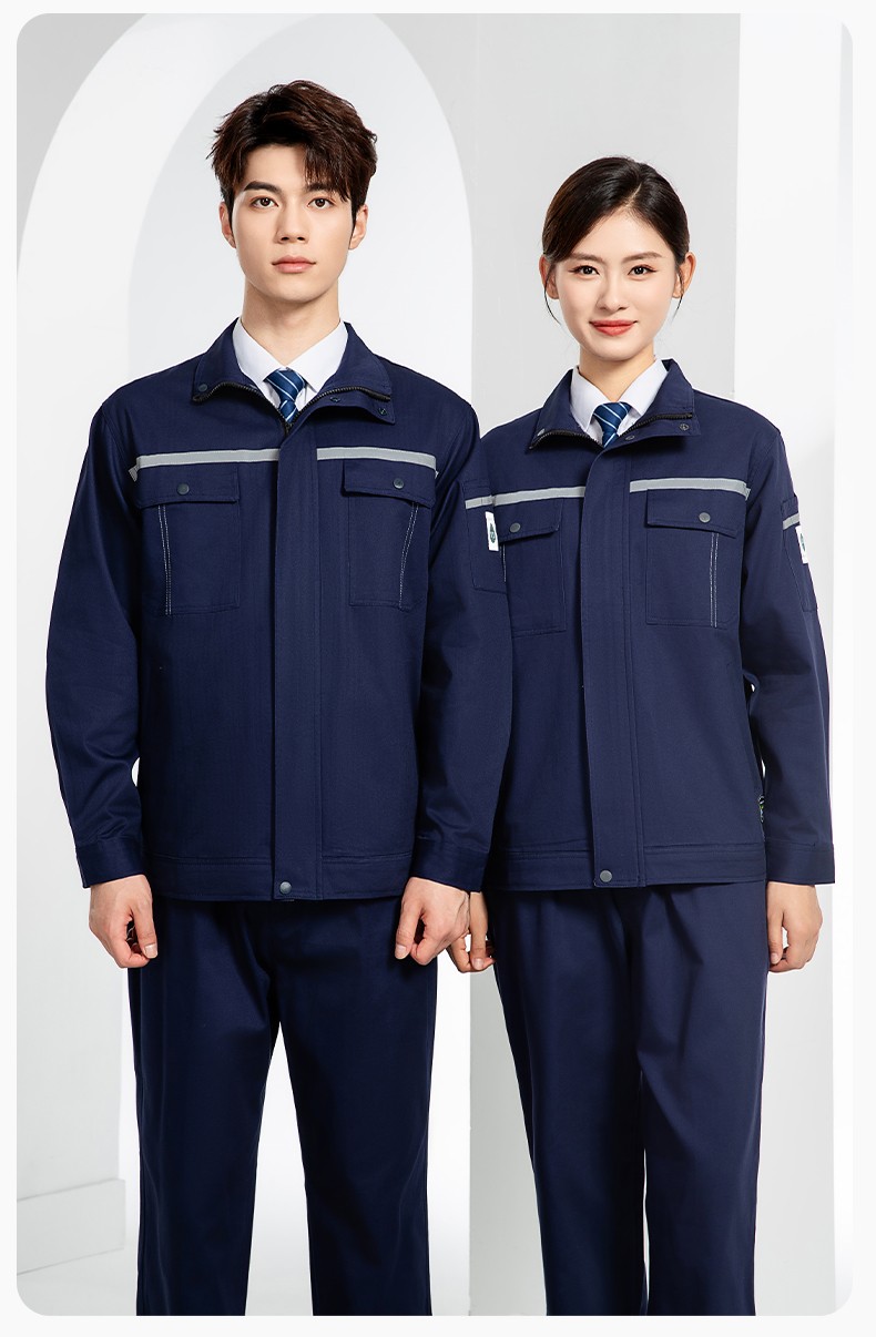 JC-H9935 純棉防靜電工作服套裝男汽修車間工廠電焊服廠服反光條工裝勞保服(圖16)