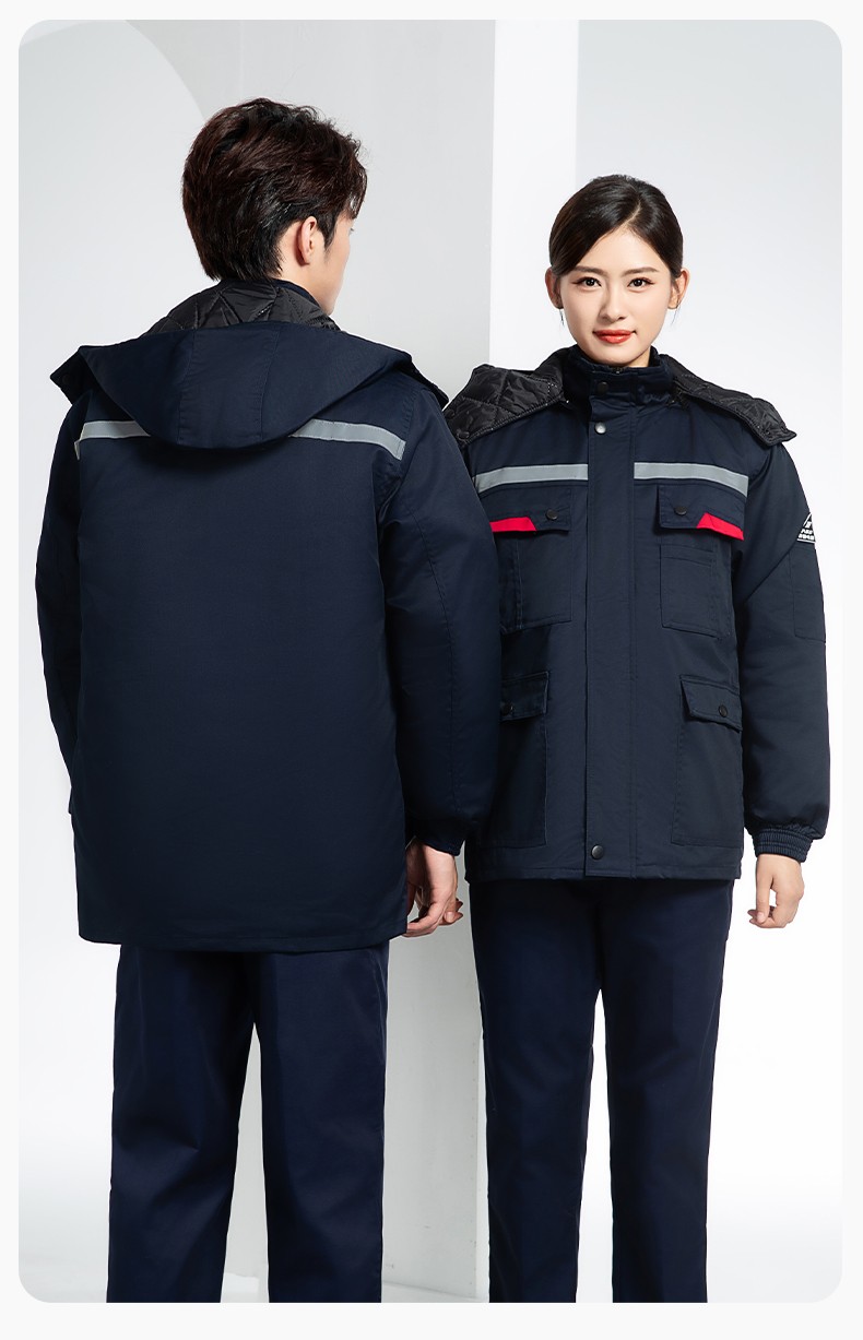 YM-20901Z 加油站靜電工作棉服電子工廠男女冬季勞保工程棉衣棉襖加厚工作服(圖19)