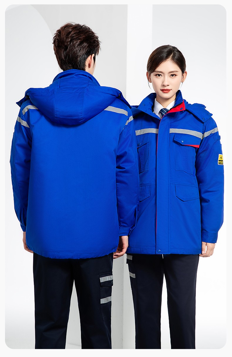 JC-S2203M 可拆卸冬季加厚加棉保暖工作服棉衣定制工廠車間維修服反光勞保服(圖18)