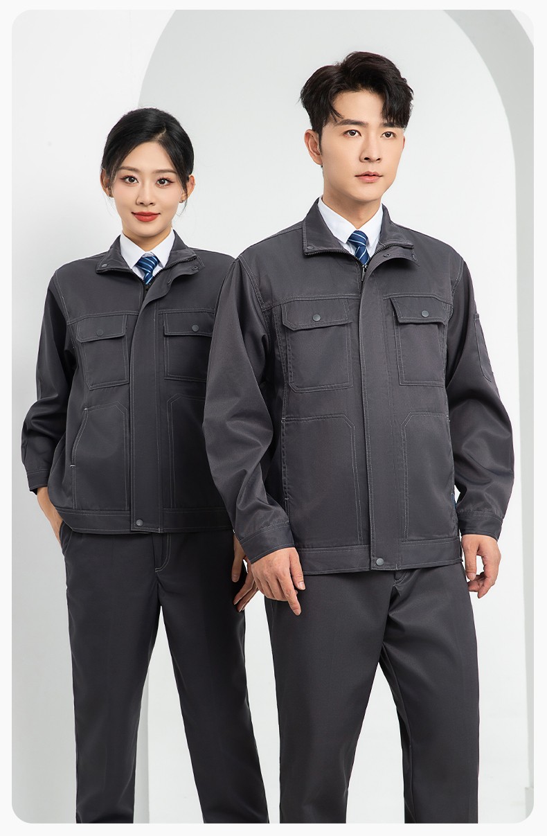LJ-9701SF 春秋防酸堿防靜電勞保工作服套裝化工廠加油站工裝定制(圖13)