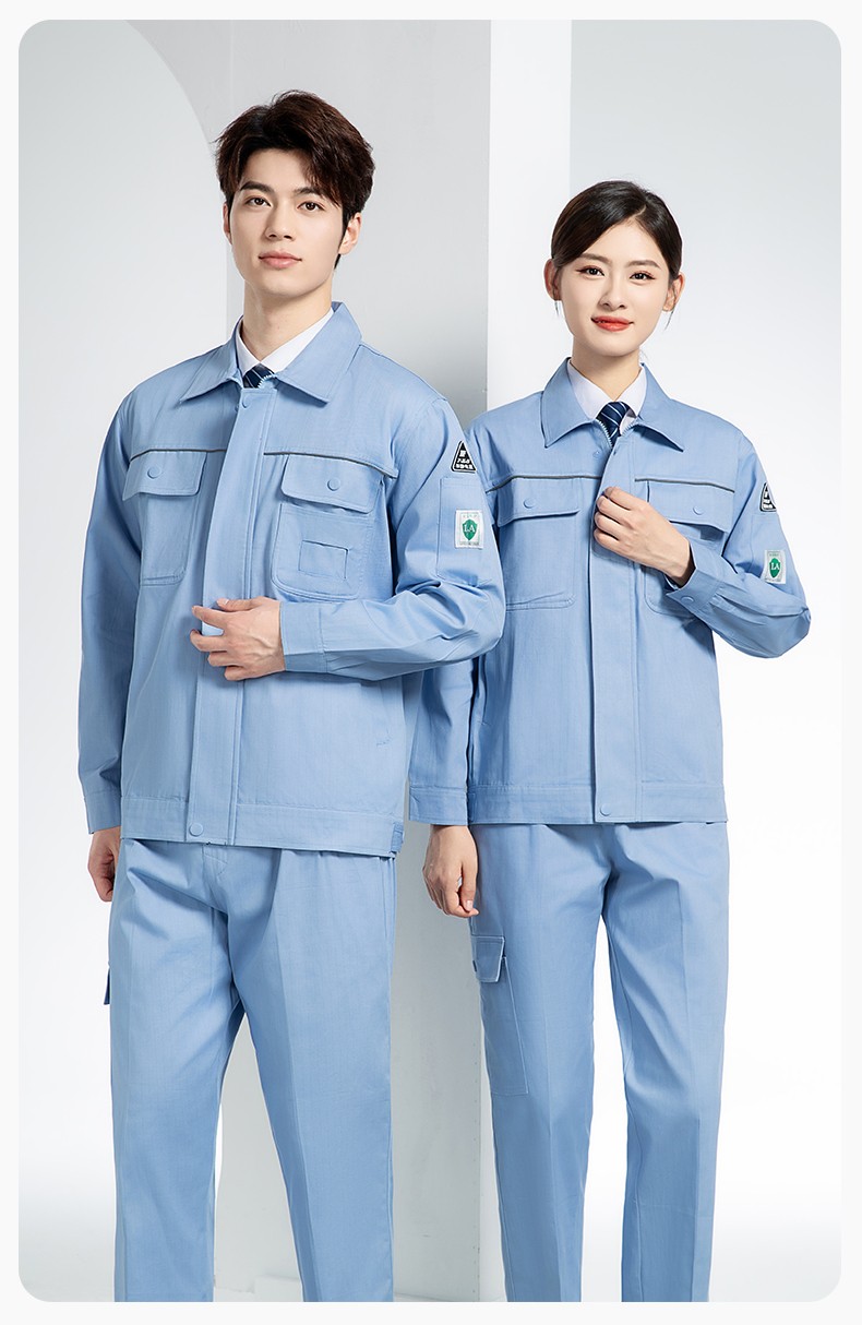 FJD8099 春秋純棉防靜電工作服套裝定制電網化工廠汽修車間耐磨反光勞保服(圖14)