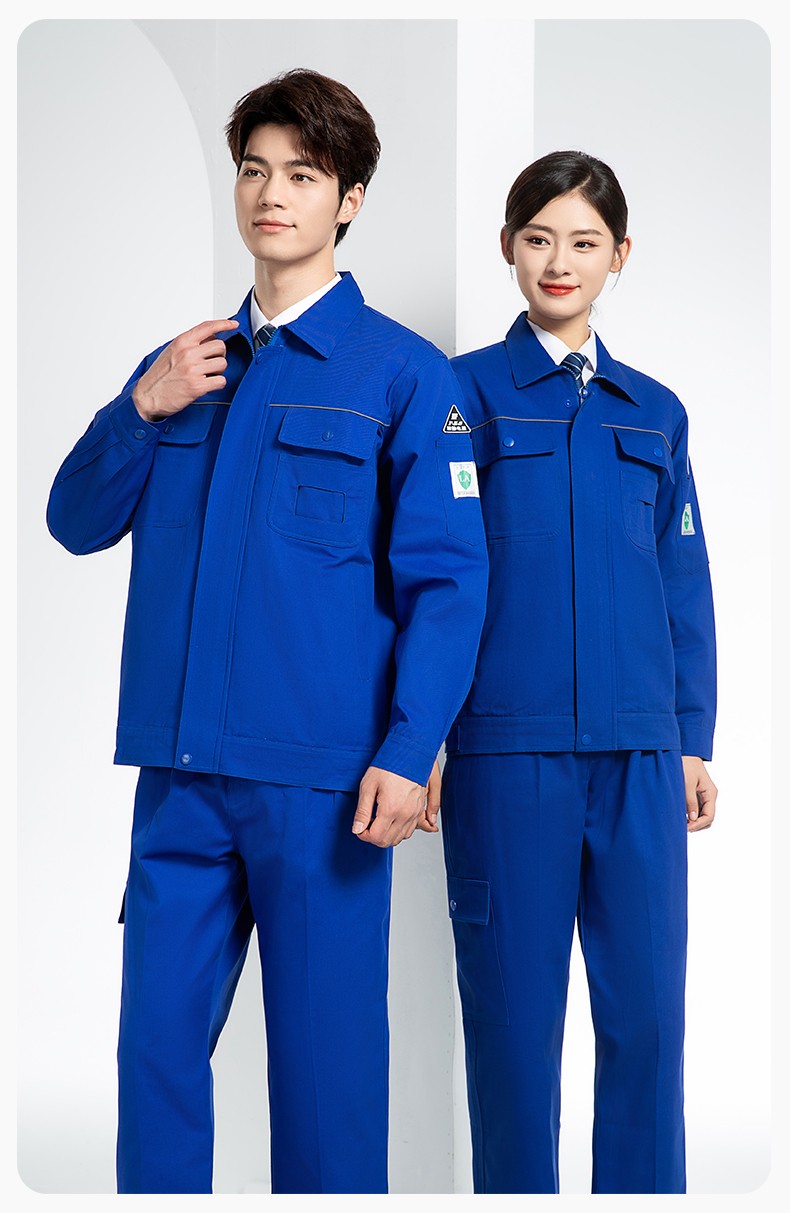 FJD8099 春秋純棉防靜電工作服套裝定制電網化工廠汽修車間耐磨反光勞保服(圖21)