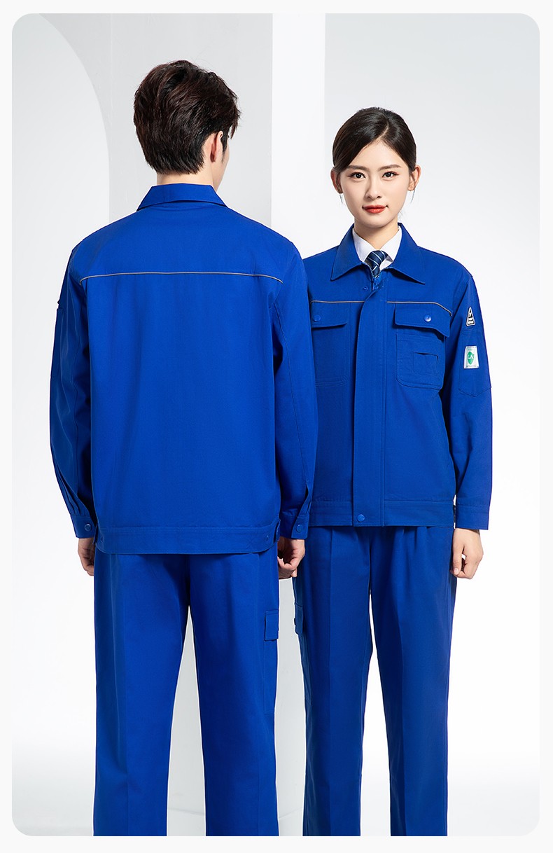 FJD8099 春秋純棉防靜電工作服套裝定制電網化工廠汽修車間耐磨反光勞保服(圖22)