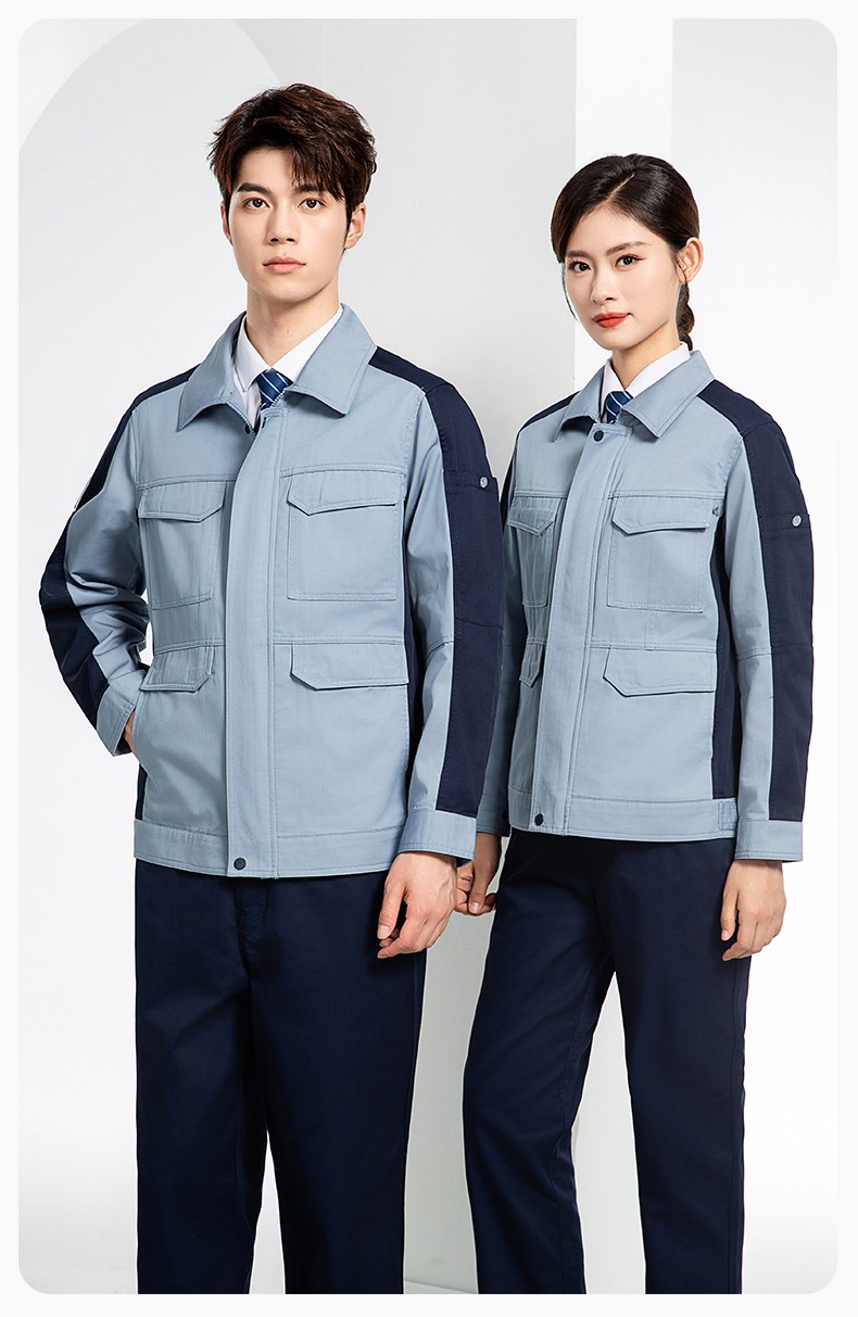 JC-3D02 春秋防靜電棉服定制工作服拼色工裝加油站機修車間廠服勞保工作服(圖15)