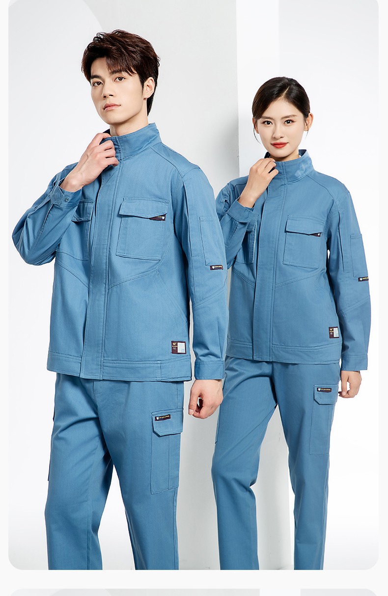 JC-SY61X 防靜電春秋長袖工作服套裝CVC耐磨純色工裝機修車間工廠服定制(圖13)