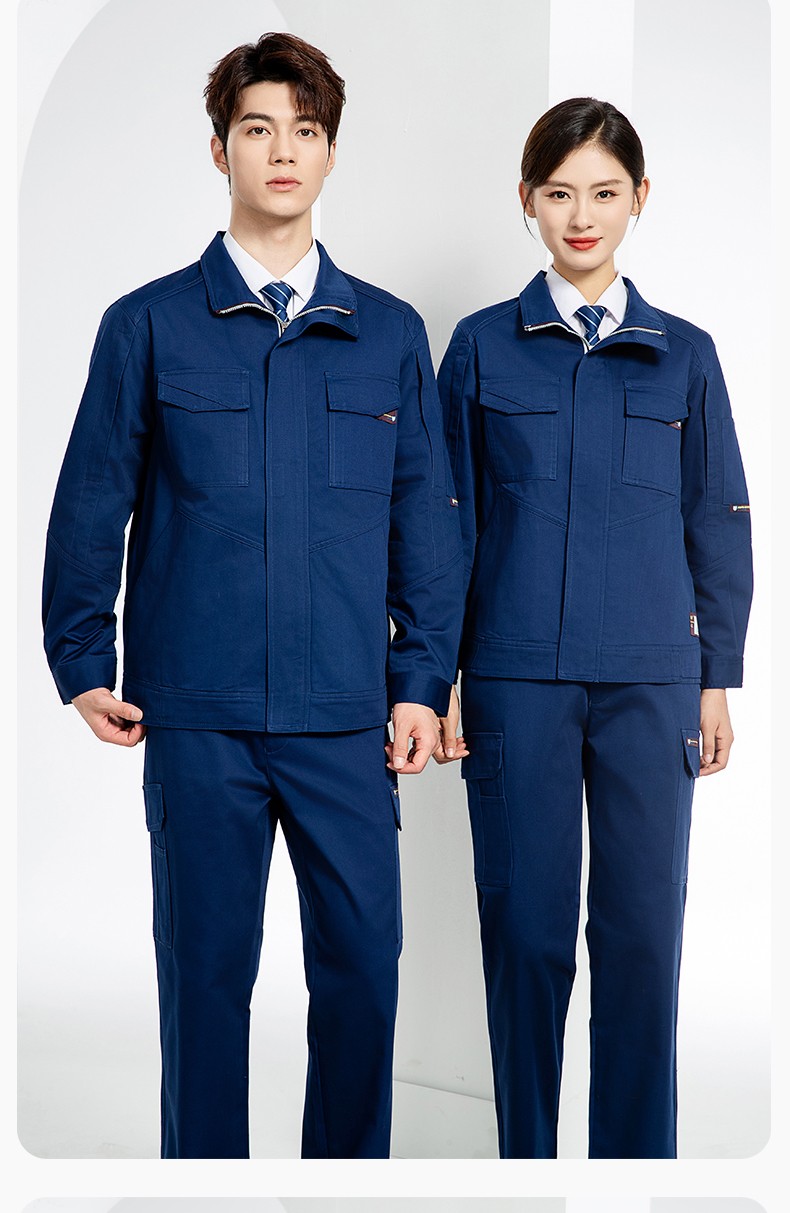 JC-SY61X 防靜電春秋長袖工作服套裝CVC耐磨純色工裝機修車間工廠服定制(圖16)