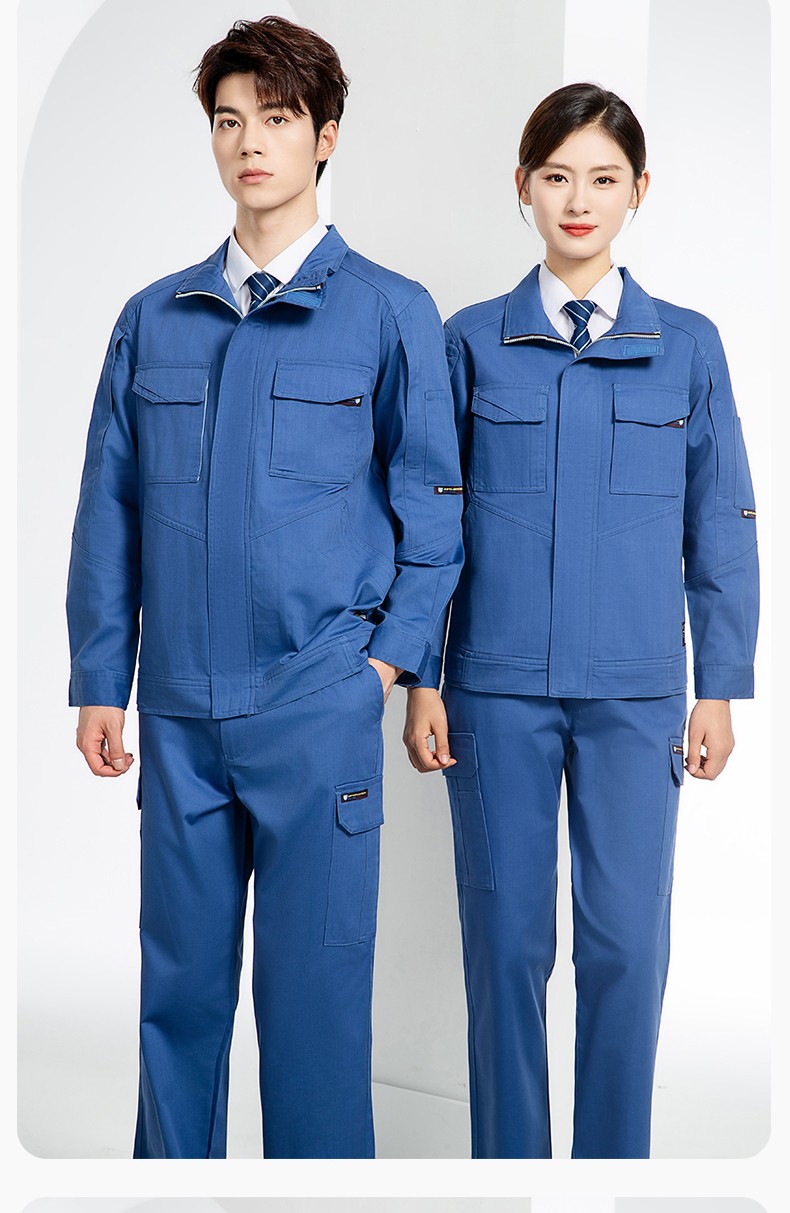 JC-SY61X 防靜電春秋長袖工作服套裝CVC耐磨純色工裝機修車間工廠服定制(圖17)
