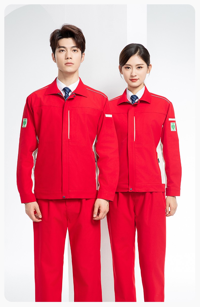 YJ-6513 春秋加油站防靜電勞保工作服套裝耐磨車間工裝定制(圖15)