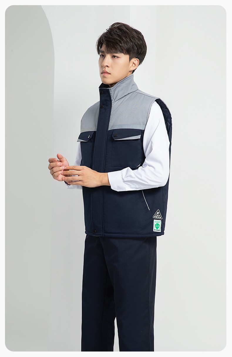 LW-9983  防靜電秋冬工程棉馬甲工裝團體廣告志愿者義工馬夾背心工作服定制(圖21)