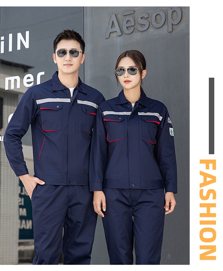 LW-8683F 防靜電工作服套裝男立體兜加油站反光條石油電子化工廠勞保服定制(圖17)