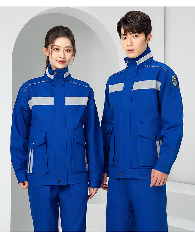 LW-8635 純棉防阻燃春秋工作服套裝男加厚耐磨工廠車間電焊焊工防燙勞保服(圖21)