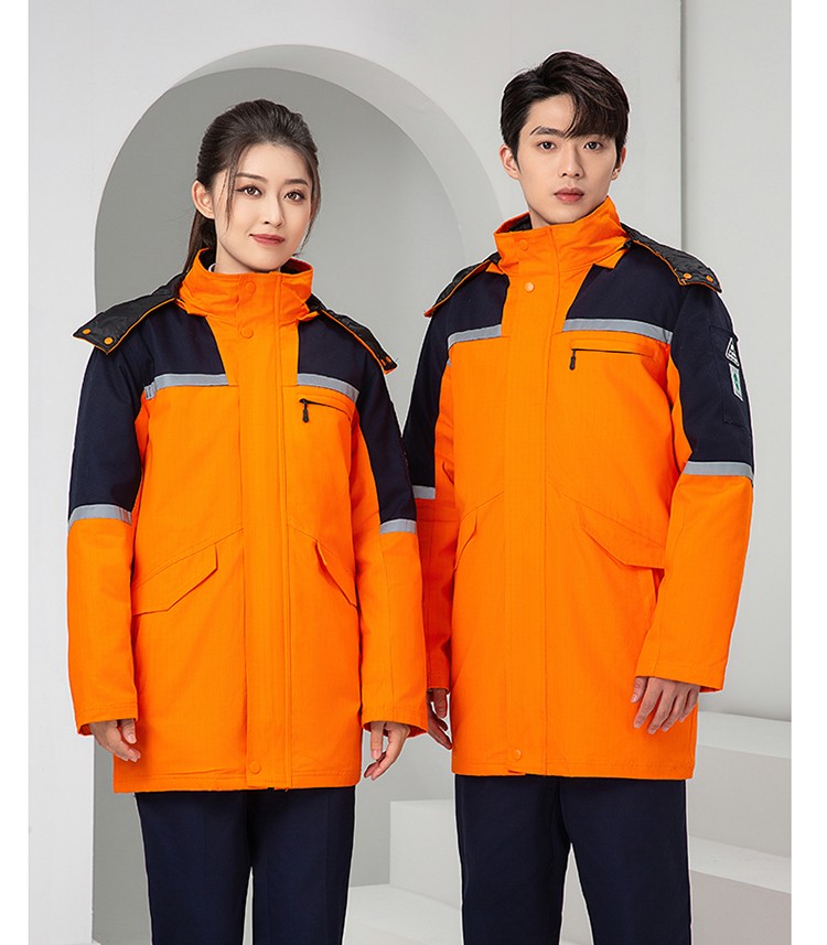LW-8818 純棉防靜電工作服棉衣定制冷庫(kù)加油站冬季中長(zhǎng)款防寒服勞保服外套(圖26)
