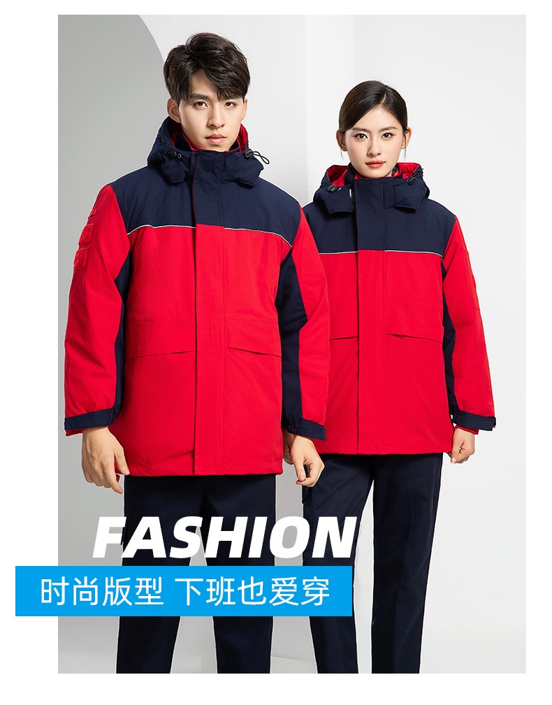 LW-8893 防靜電冬季中長(zhǎng)工作服棉服定制男工服工裝加油站電工勞保服上衣(圖19)