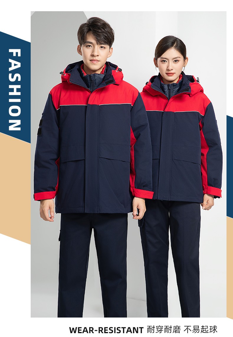 LW-8893 防靜電冬季中長(zhǎng)工作服棉服定制男工服工裝加油站電工勞保服上衣(圖21)