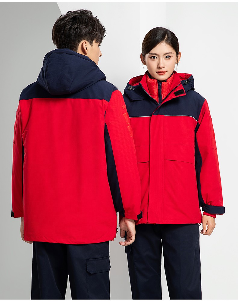 LW-8893 防靜電冬季中長(zhǎng)工作服棉服定制男工服工裝加油站電工勞保服上衣(圖20)