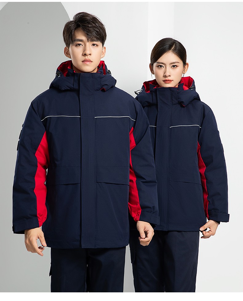 LW-8893 防靜電冬季中長(zhǎng)工作服棉服定制男工服工裝加油站電工勞保服上衣(圖25)