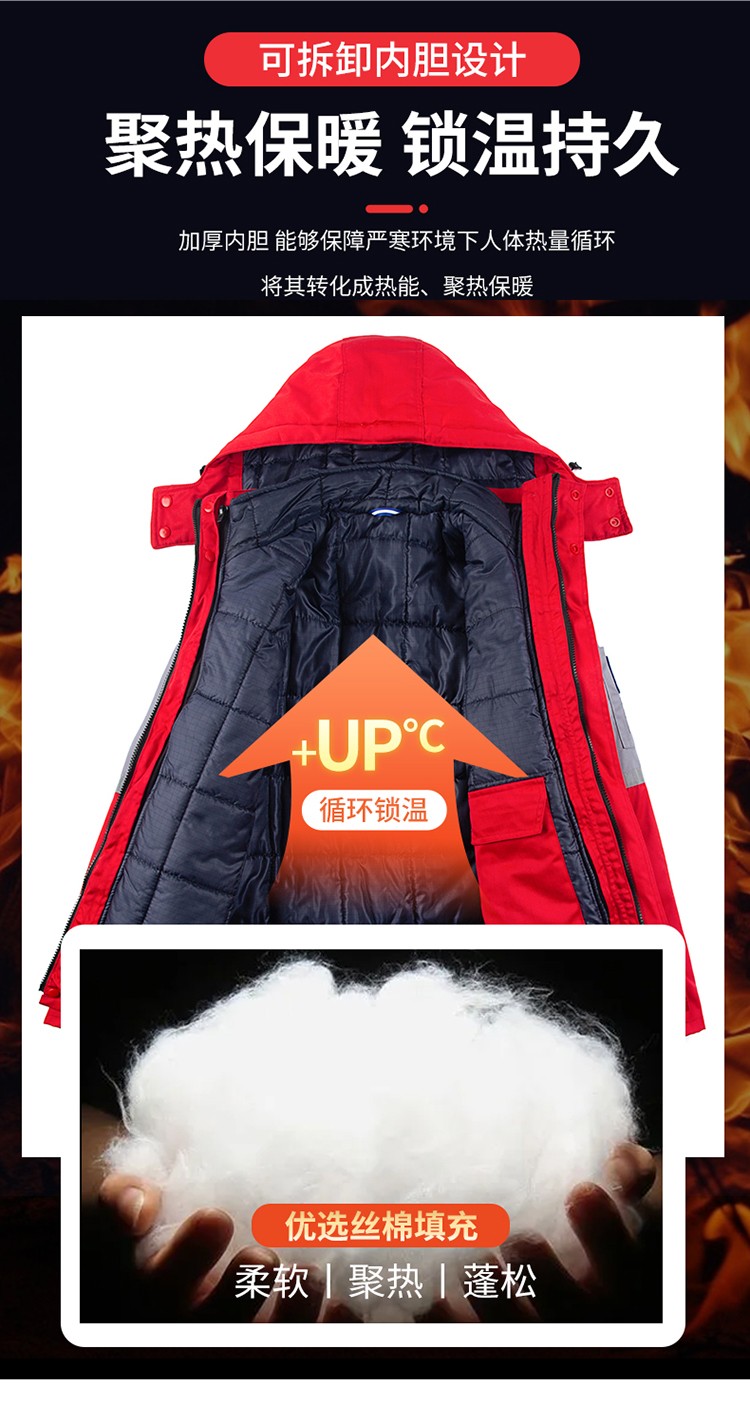 LW-8829 防靜電棉服工作服定制勞保服中長款化工廠車間油氣站工人防寒工裝(圖7)