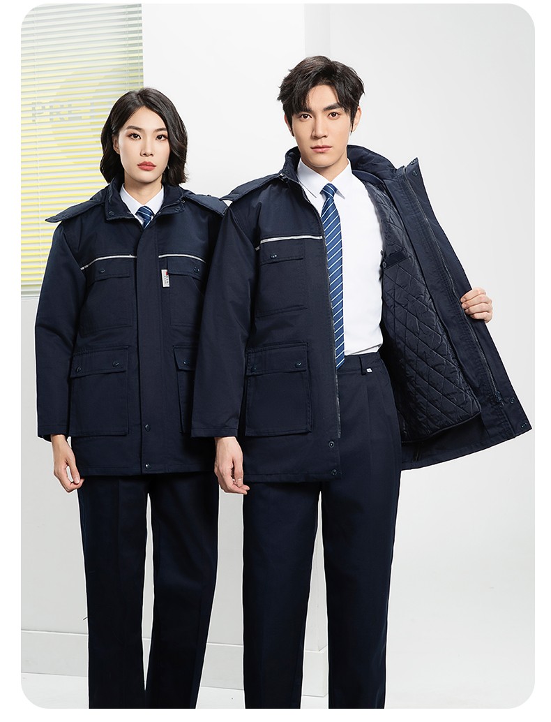 YJ-1305 冬季工作服棉衣男耐磨加絨加厚石油化工防靜電防酸堿勞保棉服外套(圖21)