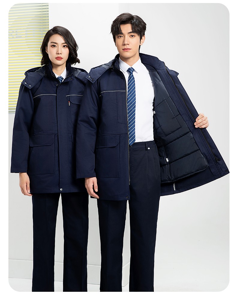 YJ-8824 冬季防靜電棉服男可拆卸純色加厚防寒保暖外套車間工廠團體服定制(圖20)
