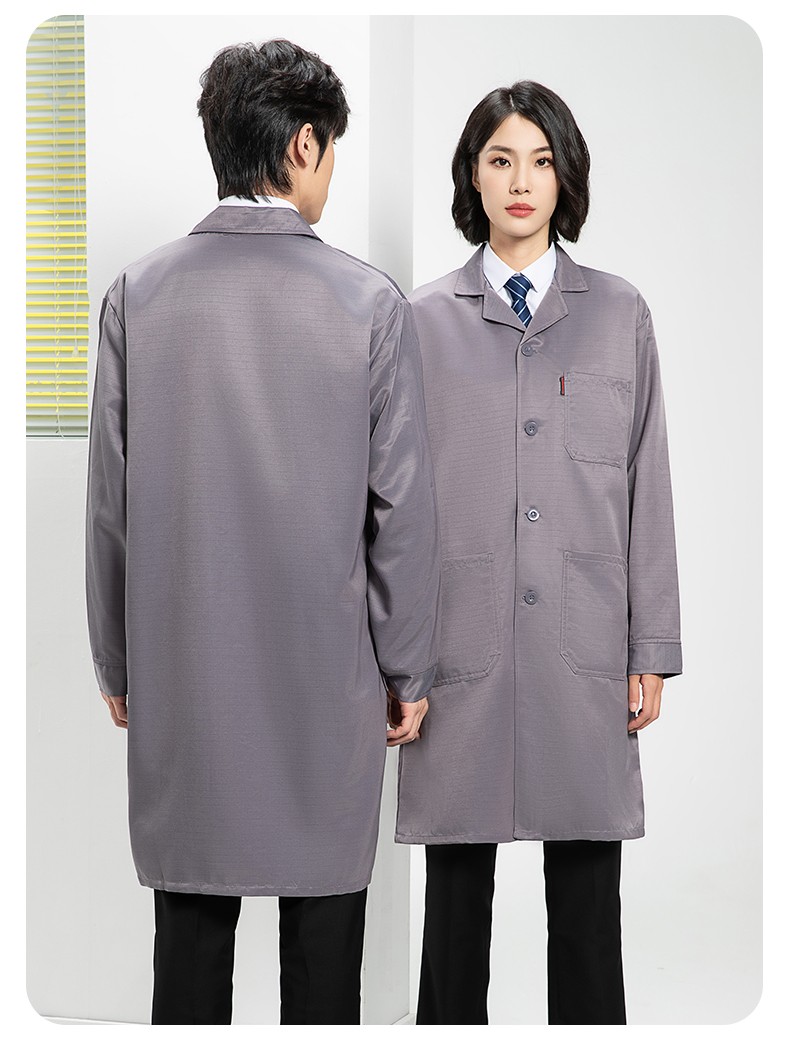 YJ-2305 防靜電大褂長袖工作服純色電子廠男女防塵食品廠防靜電大褂定制(圖16)